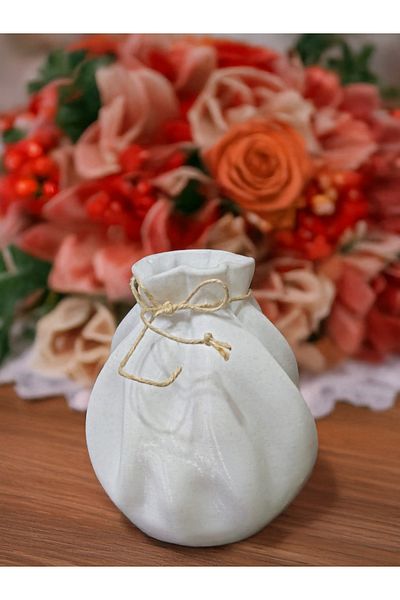 N NOXXO Bohemian Style Elegant Nordic Vase Drawstring White Large Size 15 X 25 cm Vegan Pla
