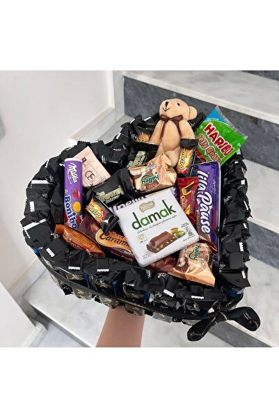 ZEUS_OLİMPOS SEVGİLİLER GÜNÜ HEDİYELİK KALPLİ KUTU VE ÇİKOLATA DOLU SEPET ANN...