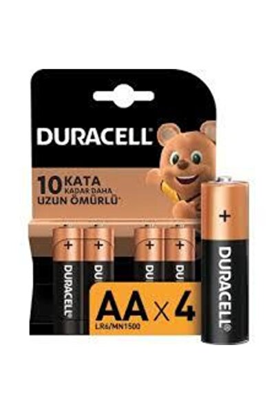 Duracell AA Alkalin Kalem Pil (4'lü paket) 1,5 V LR6/MN1500