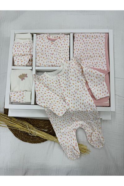 Moi Noi My Baby Beach Lamb Patterned 10-Piece Hospital Release Bodysuit Set (Newborn) 2066