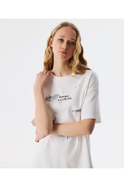 Twist Visual Printed Combed Dress