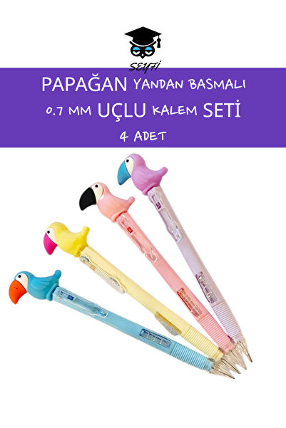 SEYFİKİRTASİYE مجموعة أقلام الببغاء 0.7 متعددة الأطراف - 4 قطع