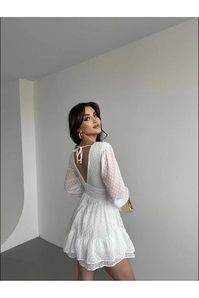 Ekim Store Sleeve Tulle Detail Degaje Collar Shorts Set Dress