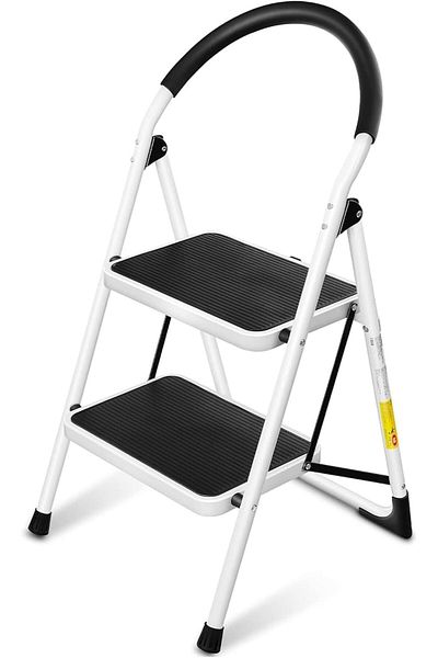 ALMUFARREJ 2 Step Folding Iron Ladder