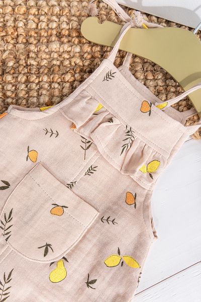 Babymod Frilly Hat Summer Muslin Baby Girl Jumpsuit