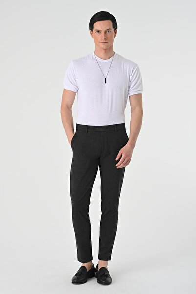 Antioch Καπνιστό ανδρικό αξεσουάρ Λεπτομερές παντελόνι με λεπτή εφαρμογή