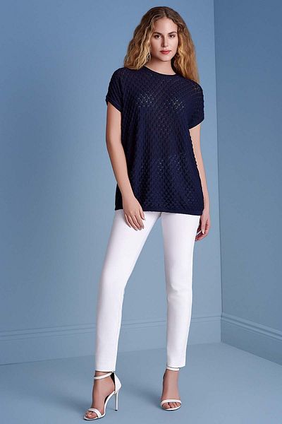Guitar Skinny Leg White Woven Trousers