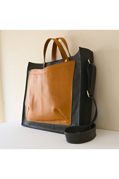 Atelier Nui Traveler Handmade Tan & Olive Green Genuine Leather Laptop Bag & ...