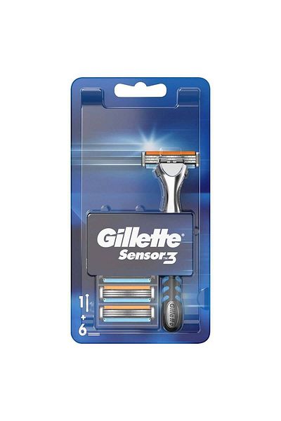 Gillette Sensor3 Shaver - 6 Spare Razor Blades