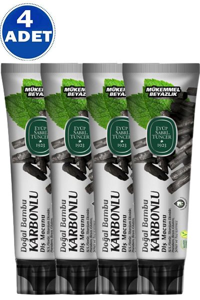 Eyüp Sabri Tuncer Natural Bamboo Activated Carbon Toothpaste 75 Ml 4 Pieces
