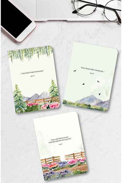 MuslimWalk Reyyan – 3’lü Suluboya Desenli Mininote Defter