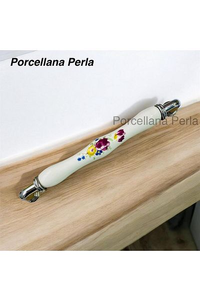 Porcellana Perla (16cm)-Porcelain Cabinet Drawer Kitchen Bathroom Children's Room Furniture Handle-Handle-Handle-Handle-Metal-Sapphire160Mm