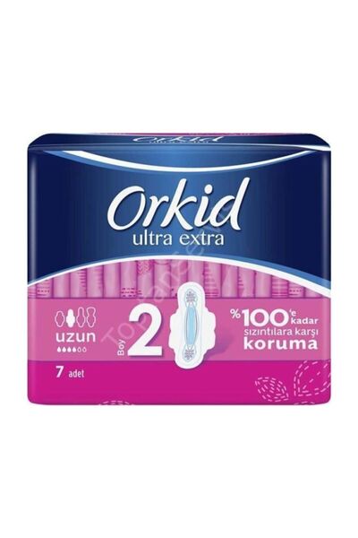 Orkid Ultra Extra Hijyenik Ped Uzun Tekli Paket 7'li X 24 Adet