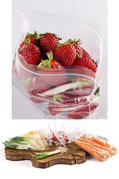 YOK YOK AMBALAJ Kilitli Kutulu Buzdolabı Poşeti - Yiyeceklerinizi Güvenle Saklayın Kilitli 3 Kutu Orta Boy