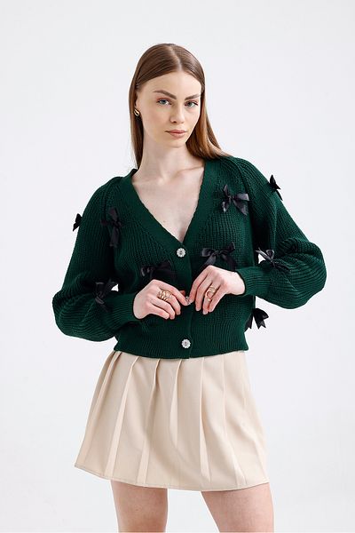 ikomteks Knitwear Cardigan with Bow