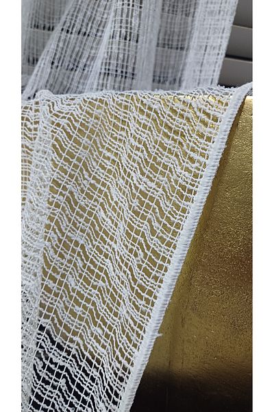 venedik home Avant-Garde Ecru Color Mesh Tulle Curtain - 1X3 Close Pleat Special Sewing