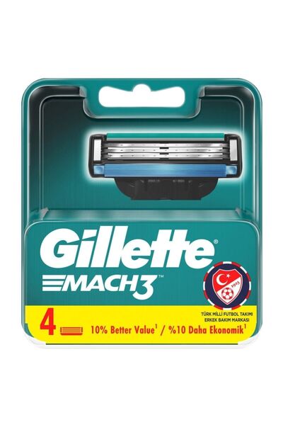 Gillette Mach3 Ανταλλακτικές λεπίδες ξυραφιού 4-συσκευασία 3014260243531