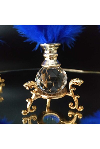 HİLALKRİSTAL 3 Adet -lüks -kristal -gold - Dekoratif -renkli Tüylük