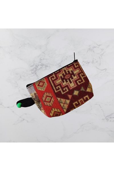 Namaste Vintage Woven Mini Coin Purse with Ethnic Pattern (13 X 9 cm)