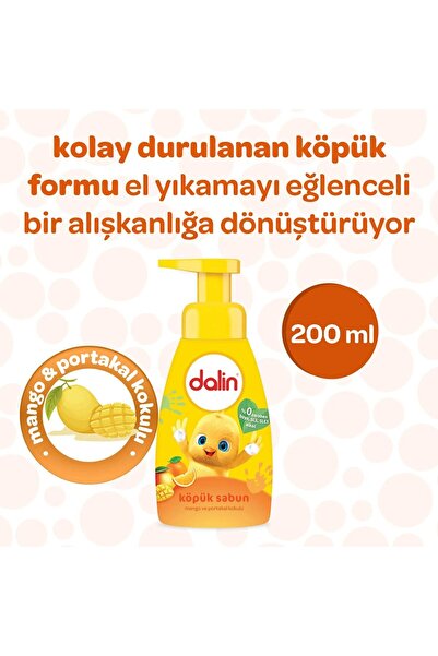 Dalin Köpük Sabun 200 Ml. Mango ve Portakal x6 Adet