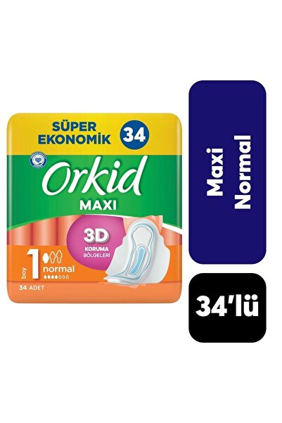 Orkid Maxi Hijyenik Ped Normal Süper Ekonomik Paket 34'lü