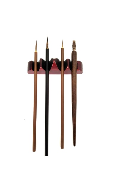 Sanathobi Wooden Five Finger Pen Cushion - 4 Slots Pen Holder and Brush Stand