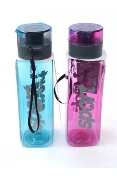 Qlüx 2Pcs set Transparent Bottle Set, Blue & Pink