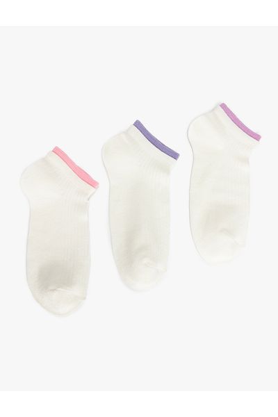 Koton Set of 3 Stripe Detailed Multicolored Booties Socks