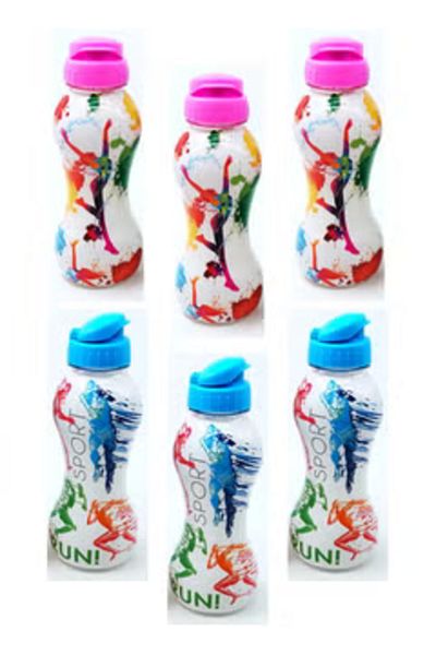 Qlüx Plastic Water Bottle Set 6 Pcs For Sport or School