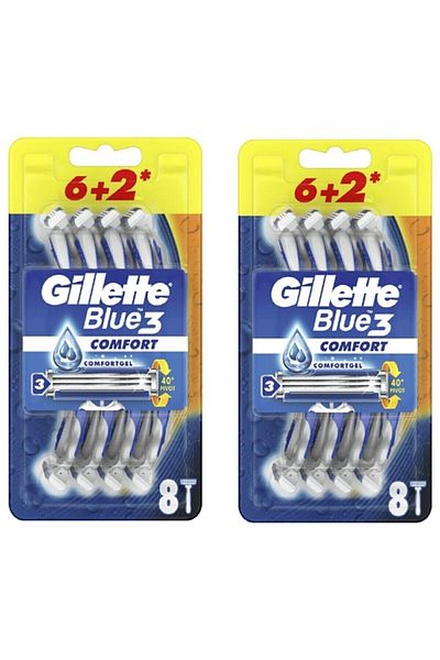Gillette Blue-3 Comfort 8 Pieces X2 Pieces