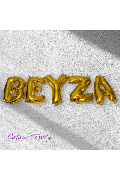 SİNDA FOLYO BALON SETİ - KİŞİYE ÖZEL YAZILI FOLYO HARF SETİ - GOLD RENGİ - 40 CM