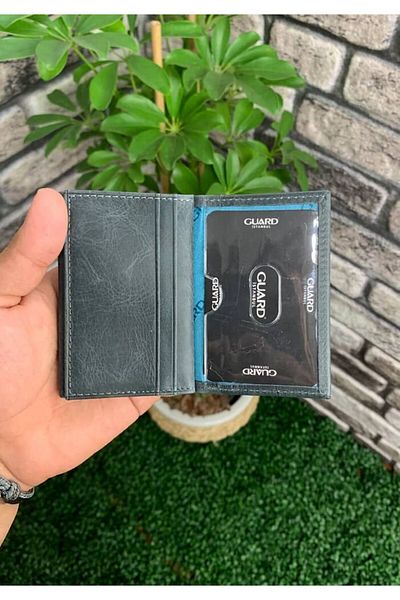 GUARD Antique Black Genuine Leather Mini Size Card Holder - Grd 250207 Wt1050