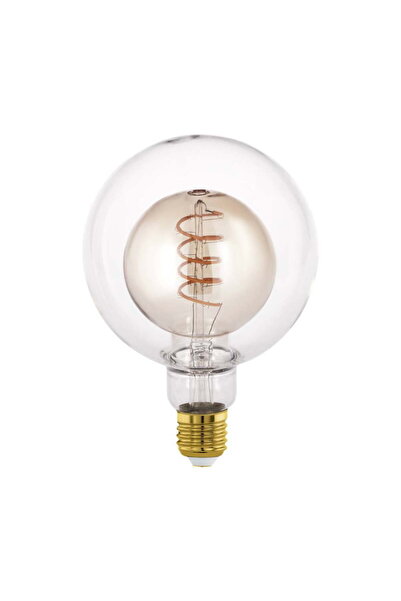 Eglo 110258 E27-Led-G125 Ampul 1X4W Amber, Şeffaf 2000K 200 Lümen Dim Edilebilir