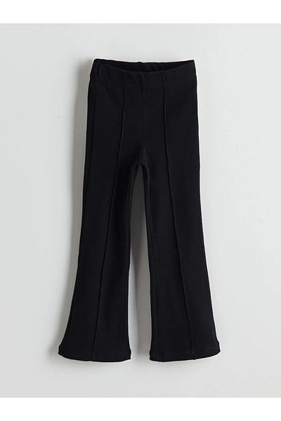LC Waikiki Lcw Kids Black Elastic Waist Spanish Leg Girl's Leggings