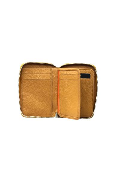 GUARD Orange Genuine Leather Zippered Mini Wallet - Grd 250207 Wt1851
