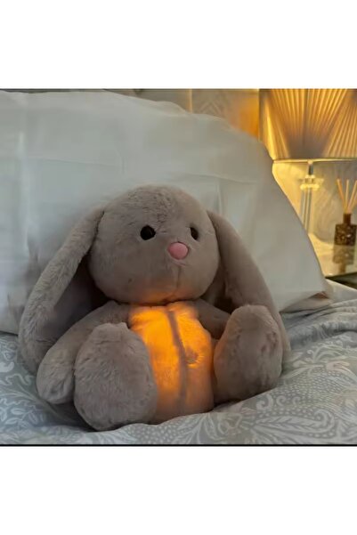 NB market Nefes alan ışıklı uyku arkadaşı tavşan peluş oyuncak 28cm müzikli n...