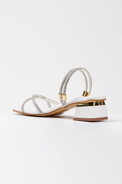 GULT White Cross Stone Women's Evening Dress Shoes