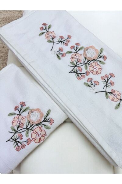 TUTUYA TEXTIL 3D вишивка білого кольору з мотивом «Мати і дочка» Набір рушників для весільного подарунка Бренд Ünsal