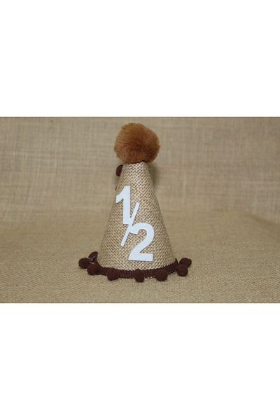 asöy Half Age Hat 6 Months Hat Jute Fabric Karemel Coffee Pompom Hat Straw Hat