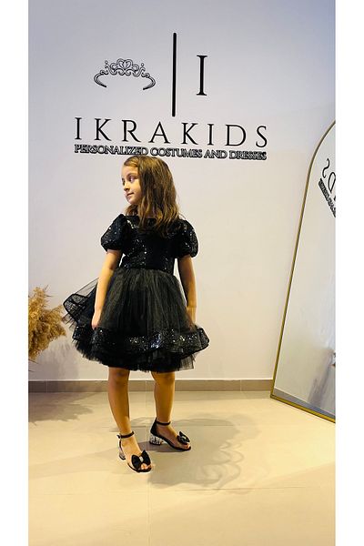 İkrabutikbursa Κοριτσίστικο μαύρο βραδινό φόρεμα, μαύρο φόρεμα