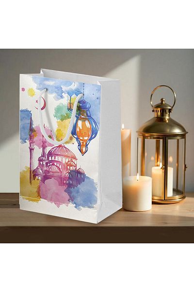 ALPJOY Ramadan Themed Carton Bag 26X40 cm 5 Pieces