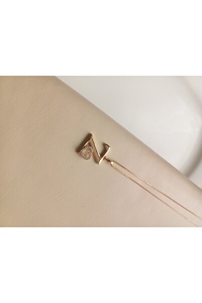 Tişt Accessory XUPING KARARMAZ ÇELİK ÖZEL TASARIM KALP DETAYLI  Z HARFLİ ÇELİ...