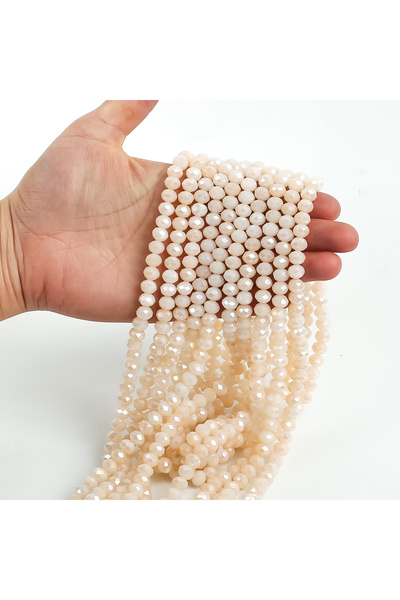 yfhobi 1 Dizi (67-70 Adet) - 8 mm Yassı Kristal Cam Boncuk Dizisi Mat Janjanl...