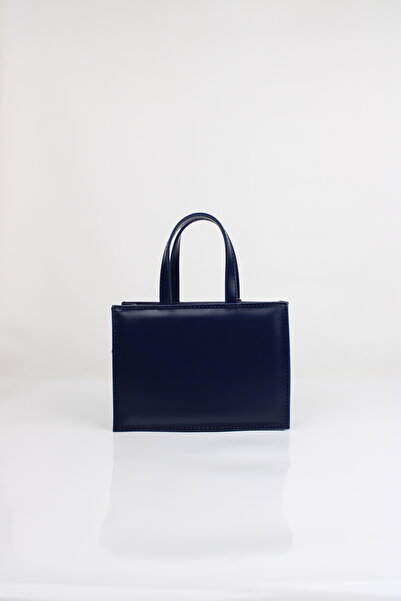 mossi Navy Blue Faux Leather Women's Small Bag - Long Strap Plush Charm Gift