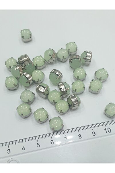 CRYSTALSHOP Zaleđeni zeleni kamen u okrugloj kutiji 10 mm - 50 komada