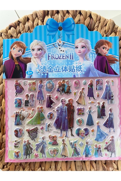 PABS Elsa ve Anna 3D Kabartmalı Sticker-Karlar Ülkesi-Kabartmalı Yapışkan-2 S...