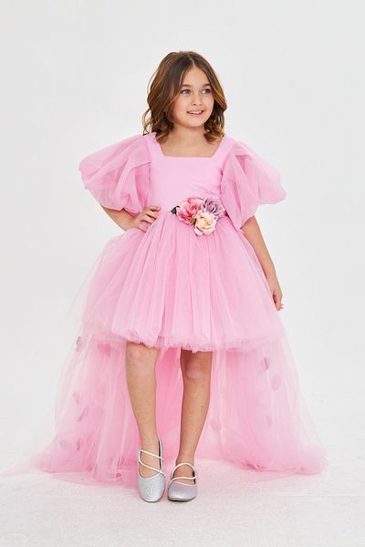 zühre balaban Pink Floral Girl's Evening Dress