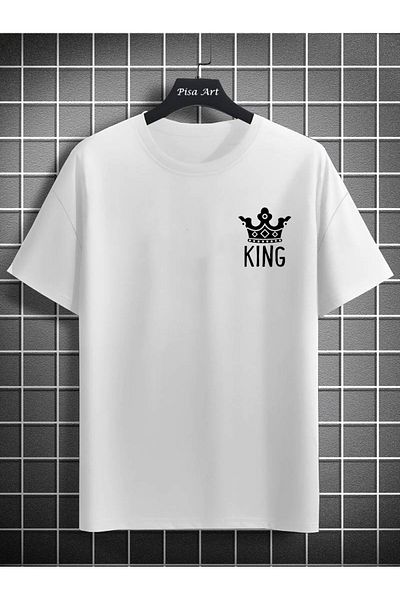 Pisa Art Λευκό μπλουζάκι με στάμπα King