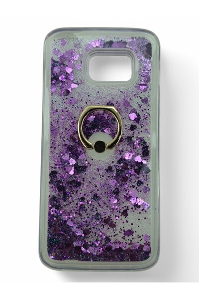 batuteknoloji Galaxy S7 Edge Sulu Simli Yüzüklü Milce Silikon Kılıf