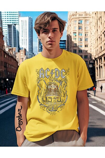 oneagılyazı AC DC Печатна мъжка тениска с голям размер